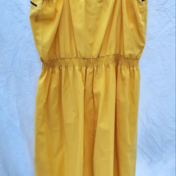 👉 1970s Jerell of Texas Bright Yellow Summer Dress — Nautical Style ⚓🌊🚢 - Picture 2 of 4